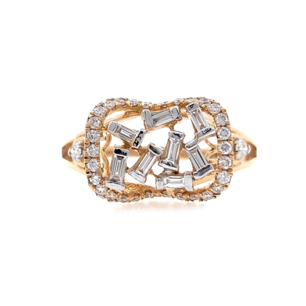 18kt / 750 Rose Gold Party Wear Diamond Ladies Ring 9LR254 - Image 2