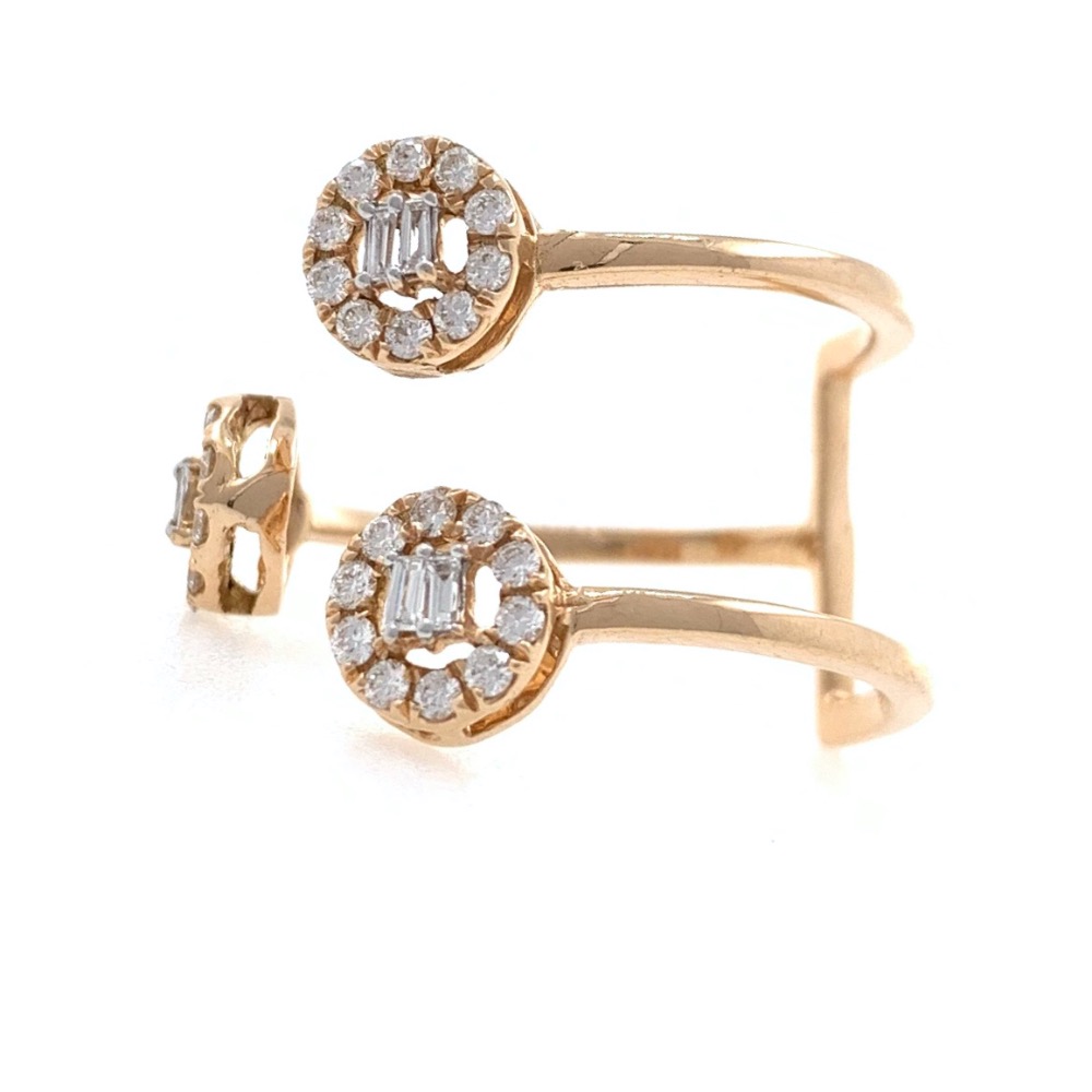 18kt / 750 rose gold fancy cocktail diamond ladies ring 9lr251 - Image 4
