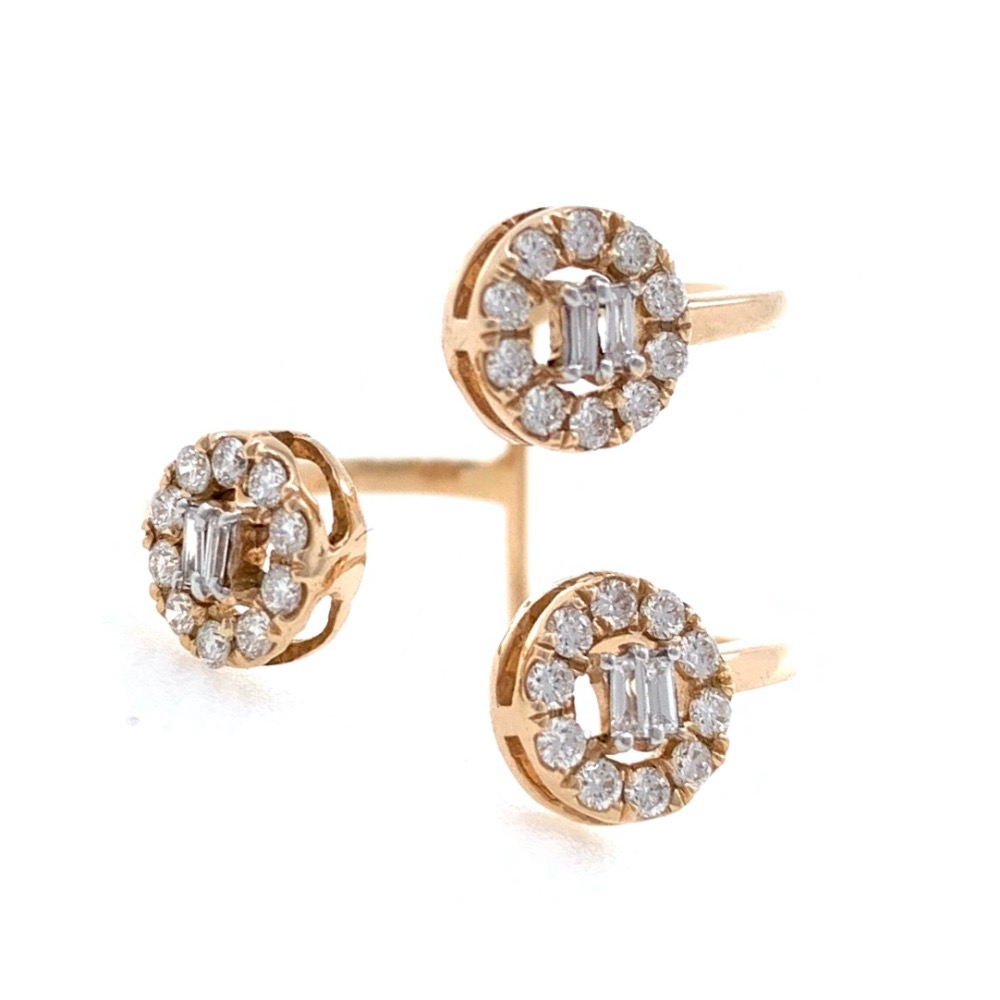 18kt / 750 rose gold fancy cocktail diamond ladies ring 9lr251 - Image 2
