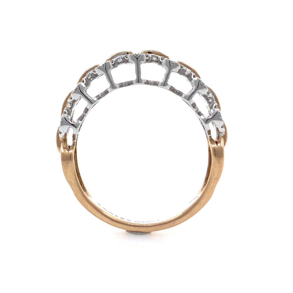 18kt / 750 rose gold fancy band diamond ladies ring 9lr227 - Image 5