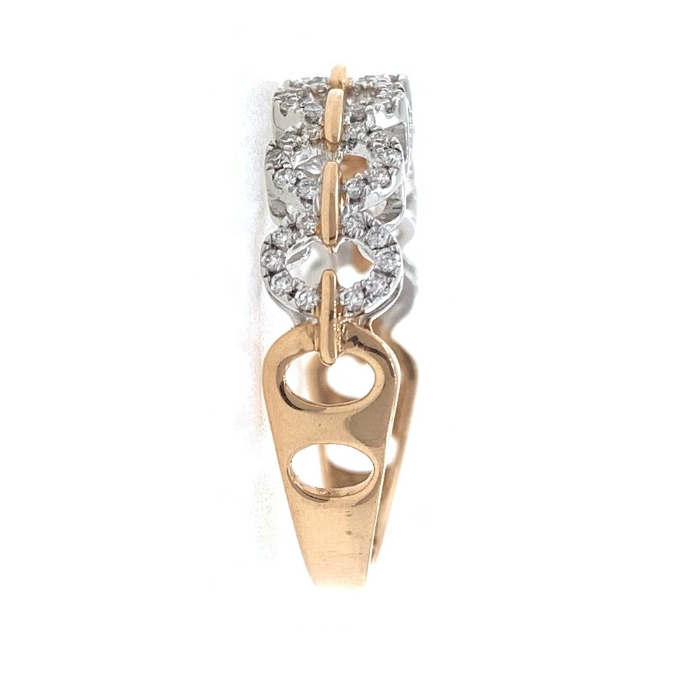 18kt / 750 rose gold fancy band diamond ladies ring 9lr227 - Image 4