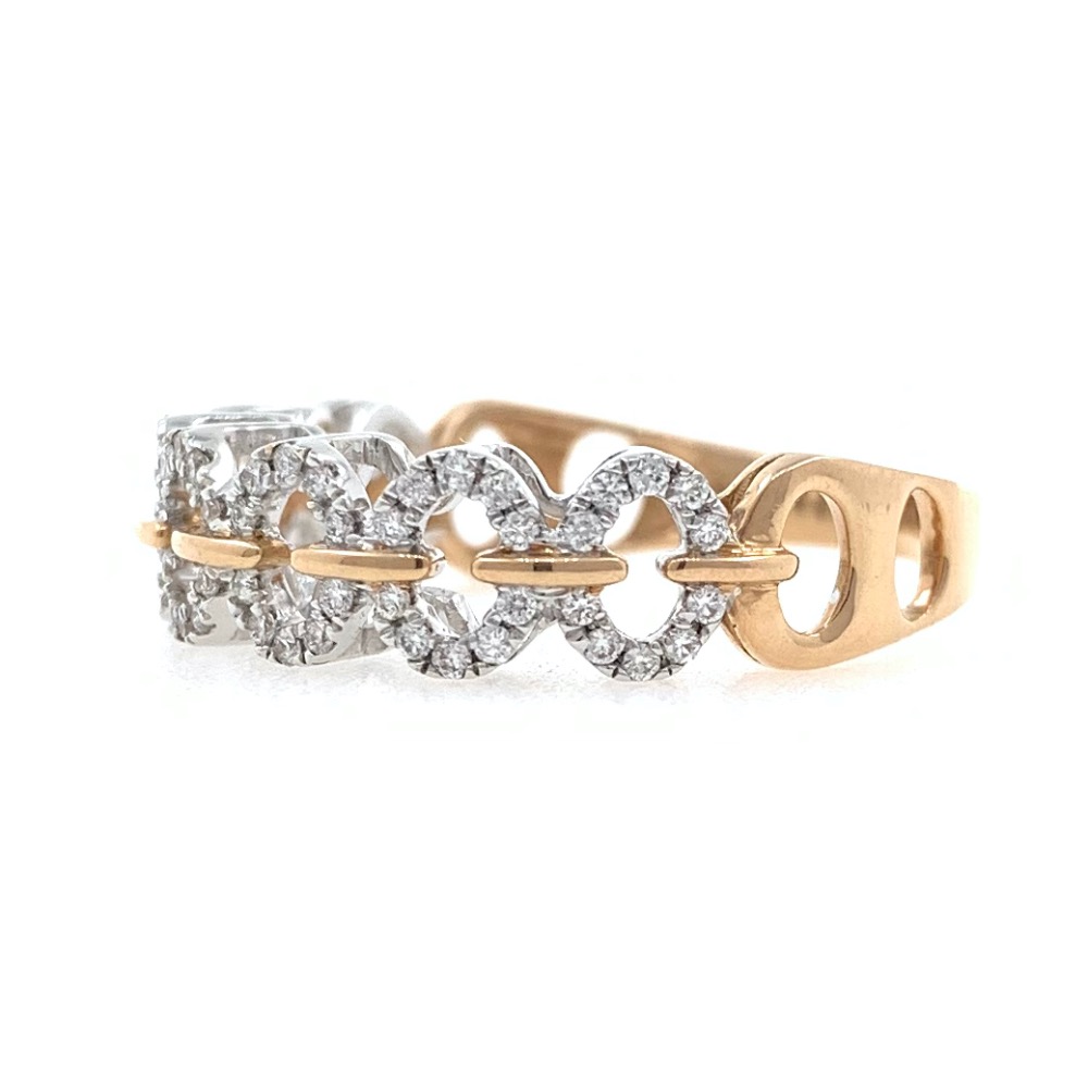 18kt / 750 rose gold fancy band diamond ladies ring 9lr227 - Image 3