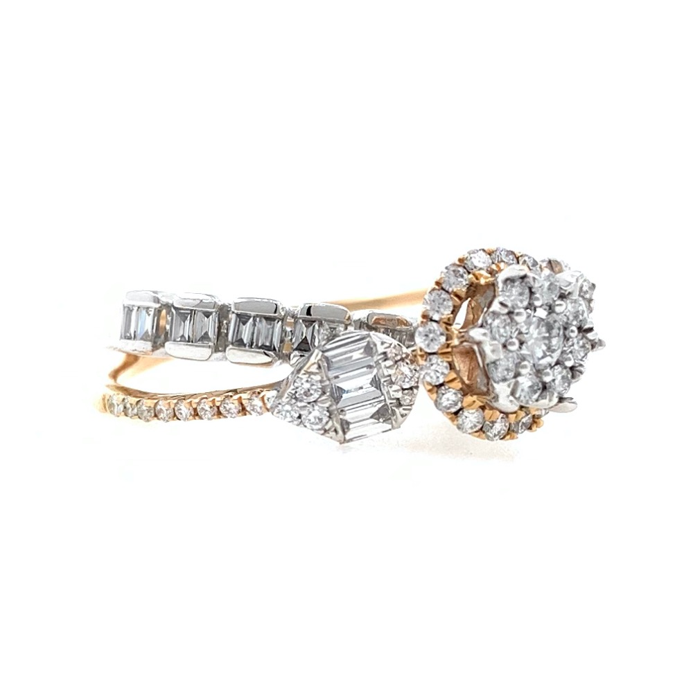 18kt / 750 rose gold twinning cocktail diamond ring for ladies 9lr220 - Image 2