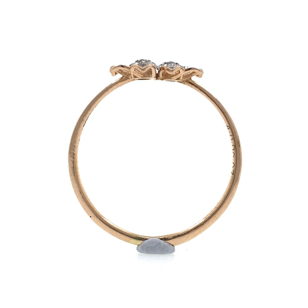 18kt / 750 Rose Gold Simple Diamonds ring for Ladies 9LR215 - Image 5