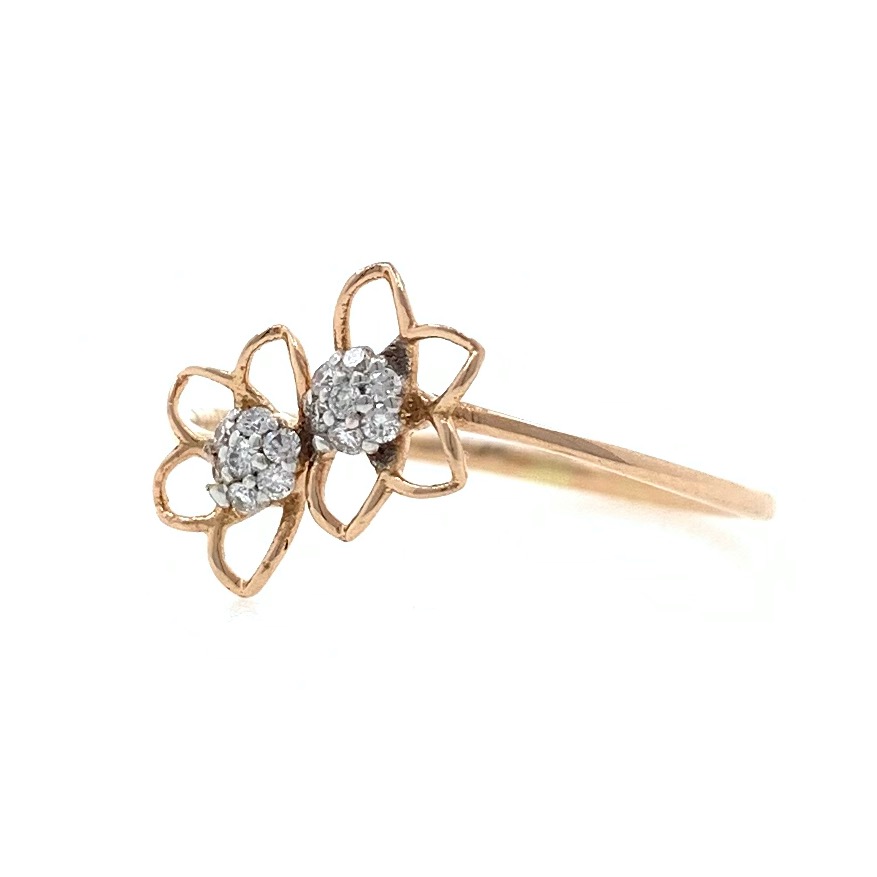 18kt / 750 Rose Gold Simple Diamonds ring for Ladies 9LR215 - Image 3