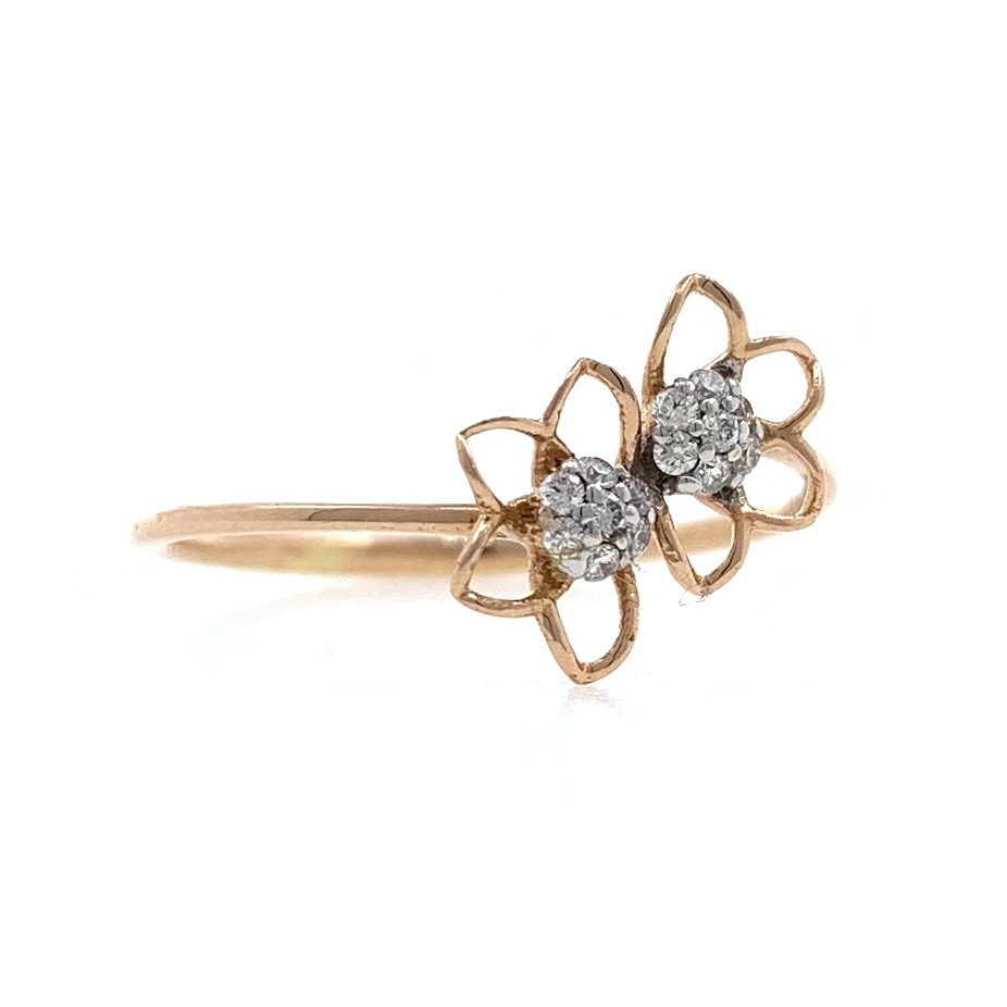 18kt / 750 Rose Gold Simple Diamonds ring for Ladies 9LR215 - Image 2