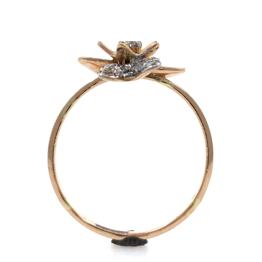 18kt / 750 Rose gold Star Flower Diamond Ladies Ring 9LR208 - Image 5
