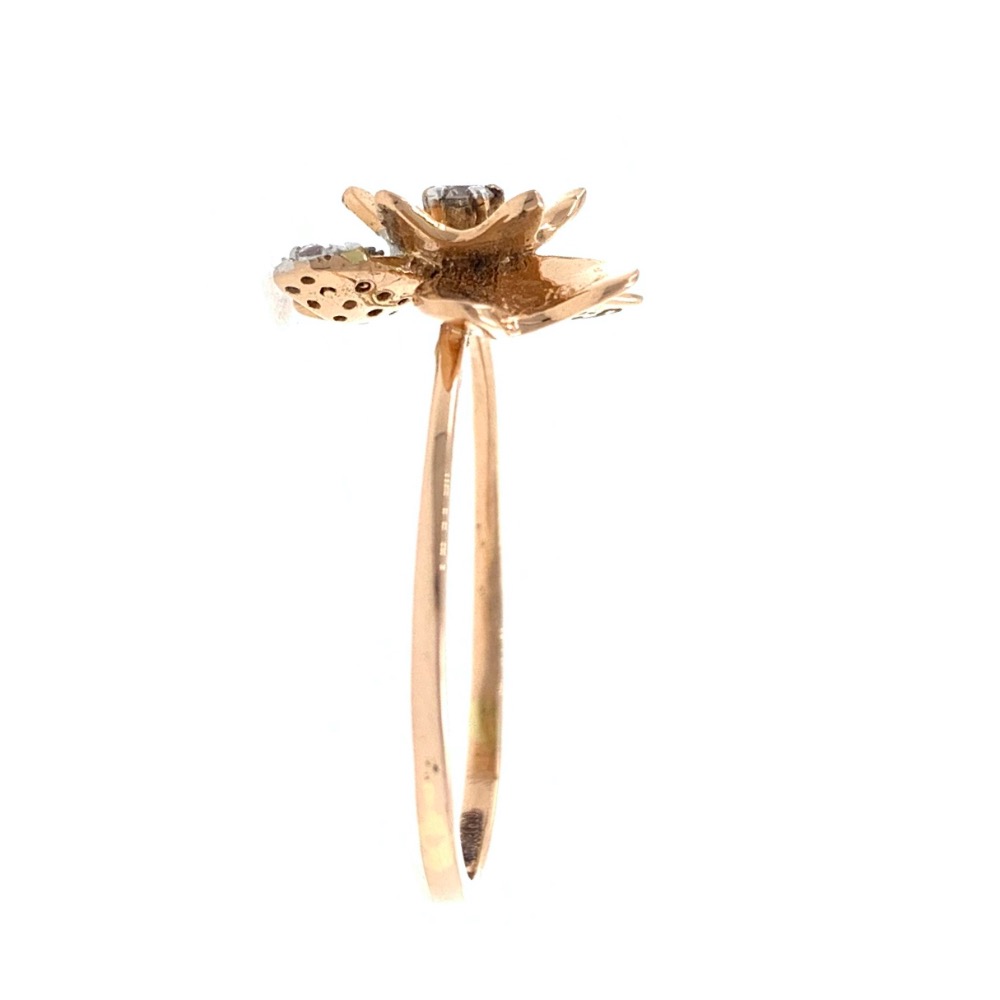 18kt / 750 Rose gold Star Flower Diamond Ladies Ring 9LR208 - Image 4