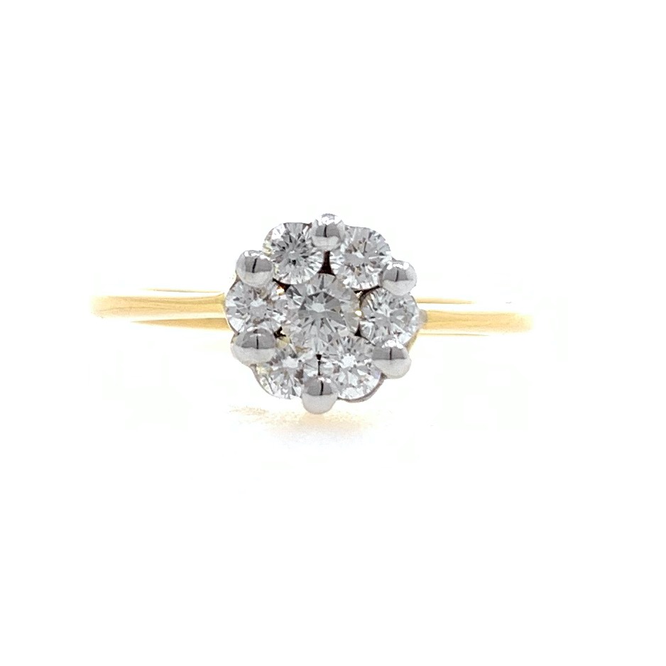 18kt / 750 Yellow Gold Pressure Set Diamond Ladies Ring 0LR2
