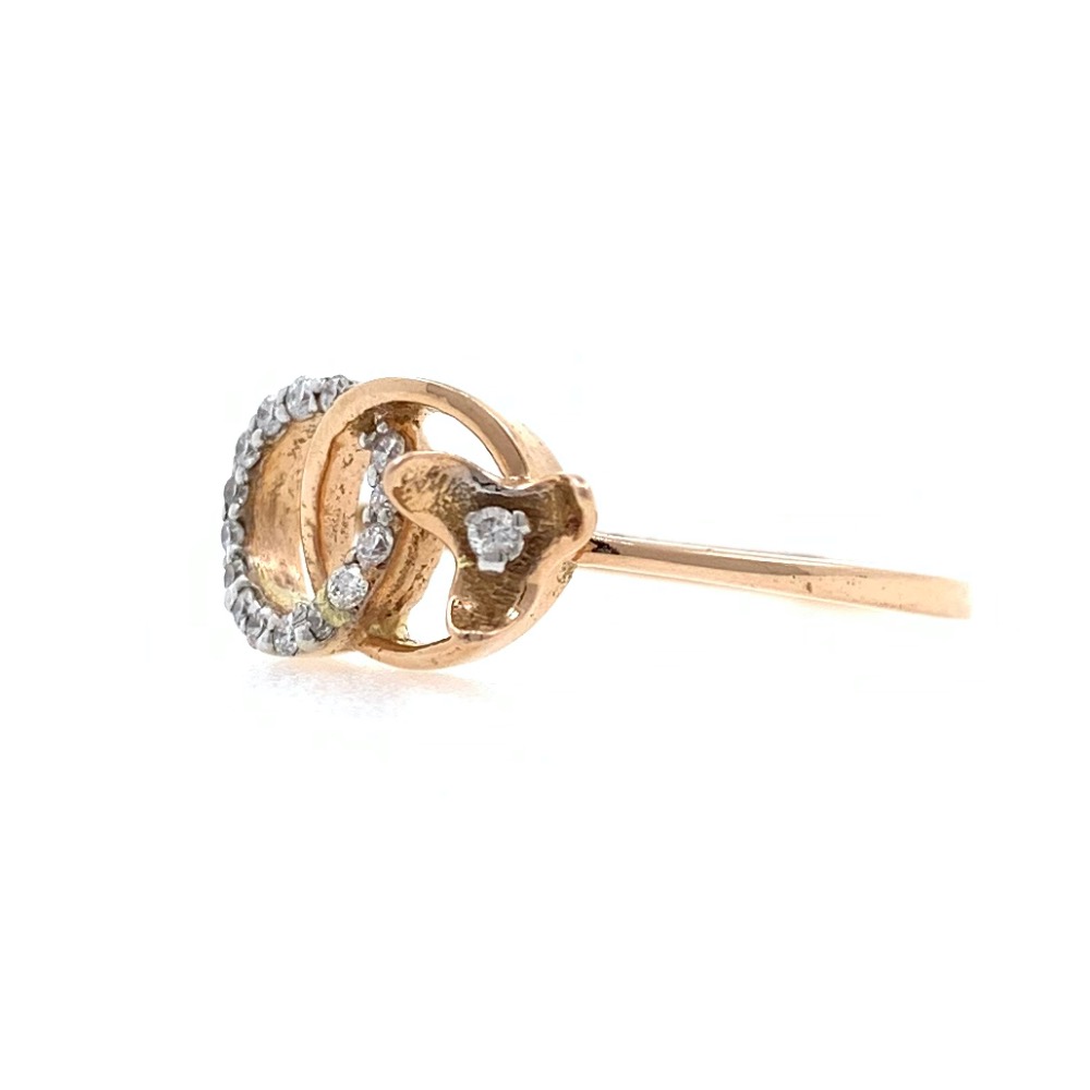 18kt / 750 rose gold knot diamond ladies ring 9lr193 - Image 3
