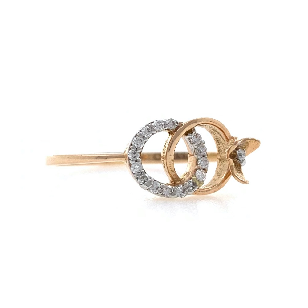 18kt / 750 rose gold knot diamond ladies ring 9lr193 - Image 2