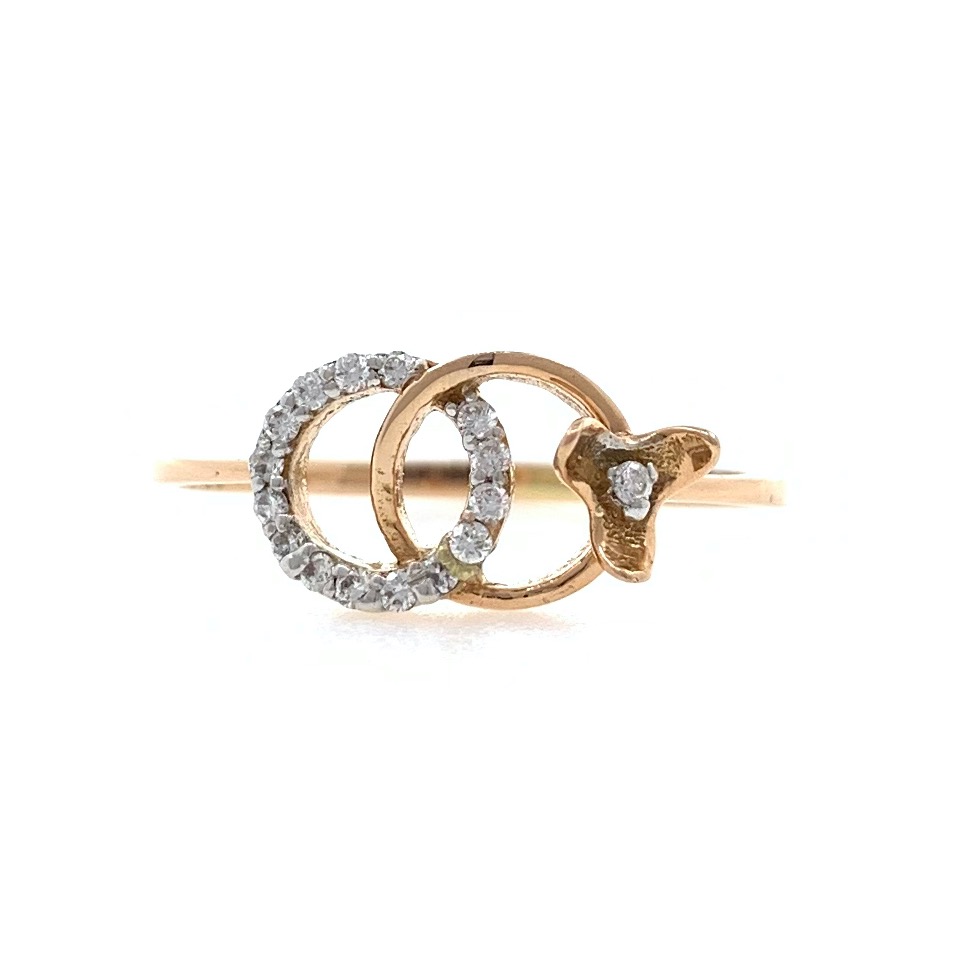 18kt / 750 rose gold knot diamond ladies ring 9lr193