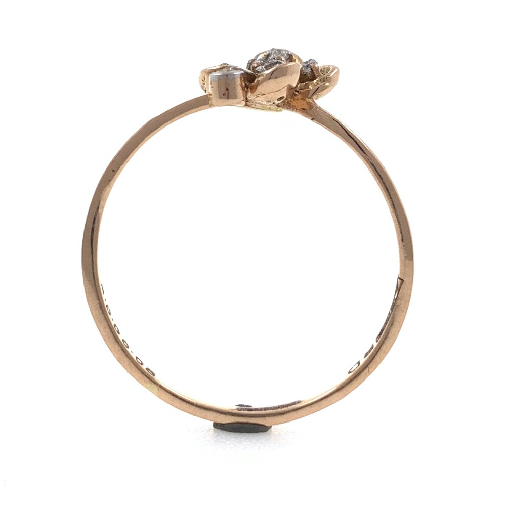18kt / 750 Rose gold floral diamond ladies ring 9LR191 - Image 5