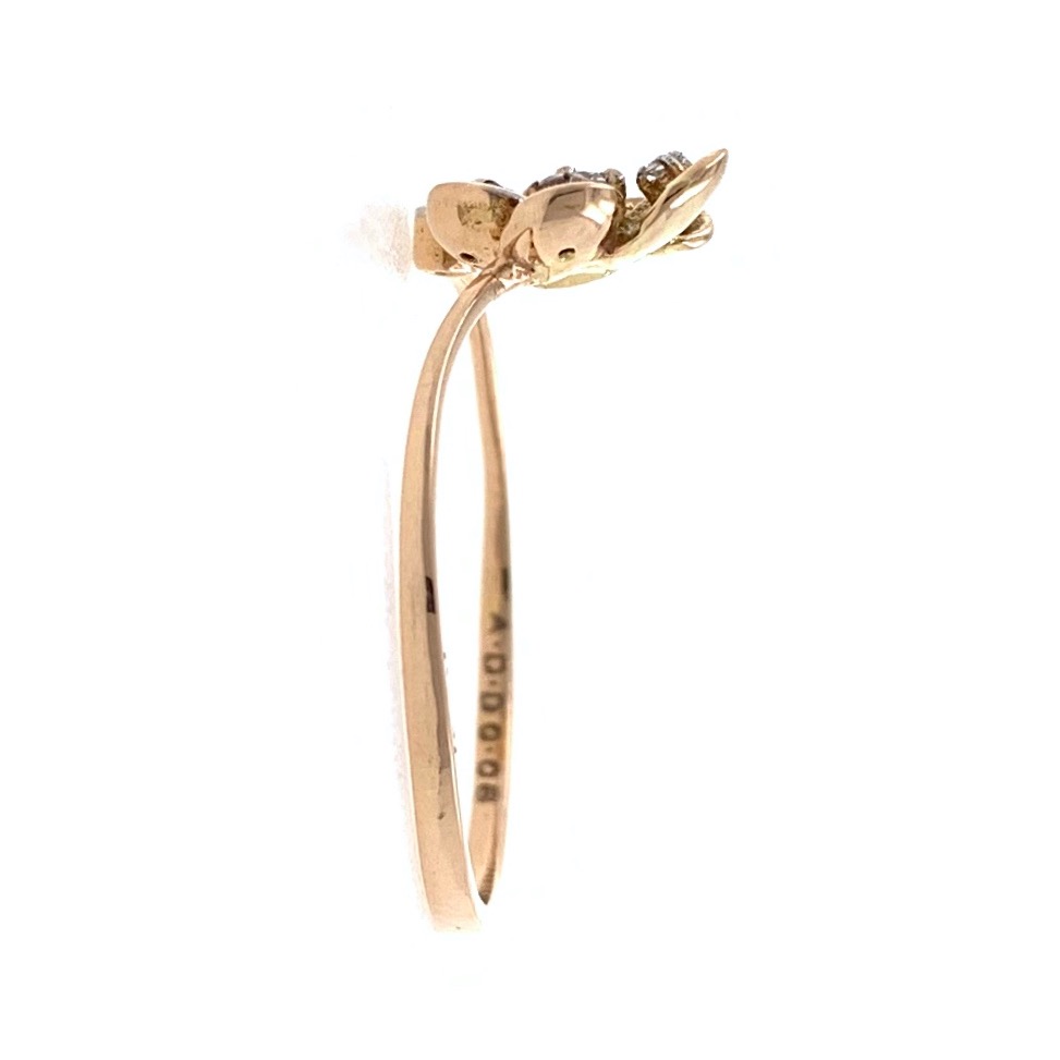 18kt / 750 Rose gold floral diamond ladies ring 9LR191 - Image 4