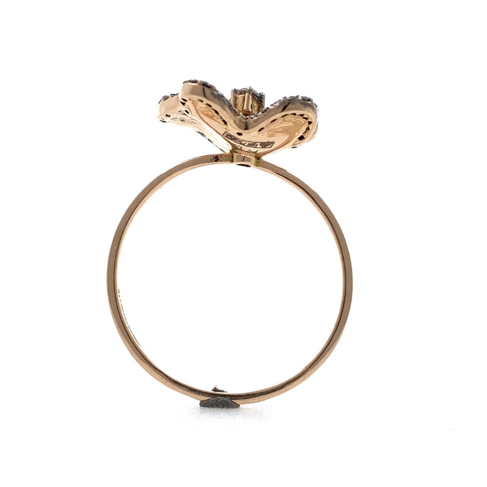 18kt / 750 Rose Gold Butterfly Diamond Ladies Ring 9LR186 - Image 5