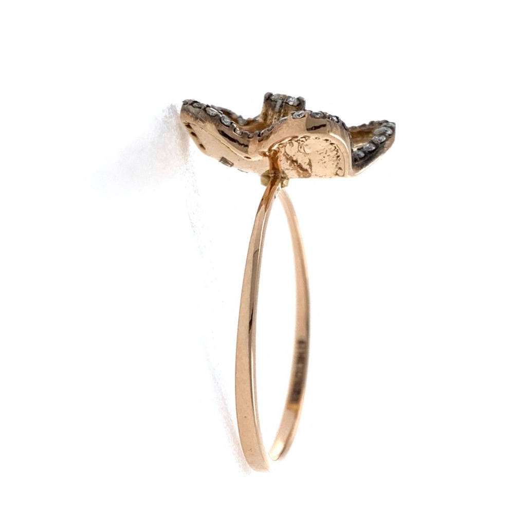 18kt / 750 Rose Gold Butterfly Diamond Ladies Ring 9LR186 - Image 4