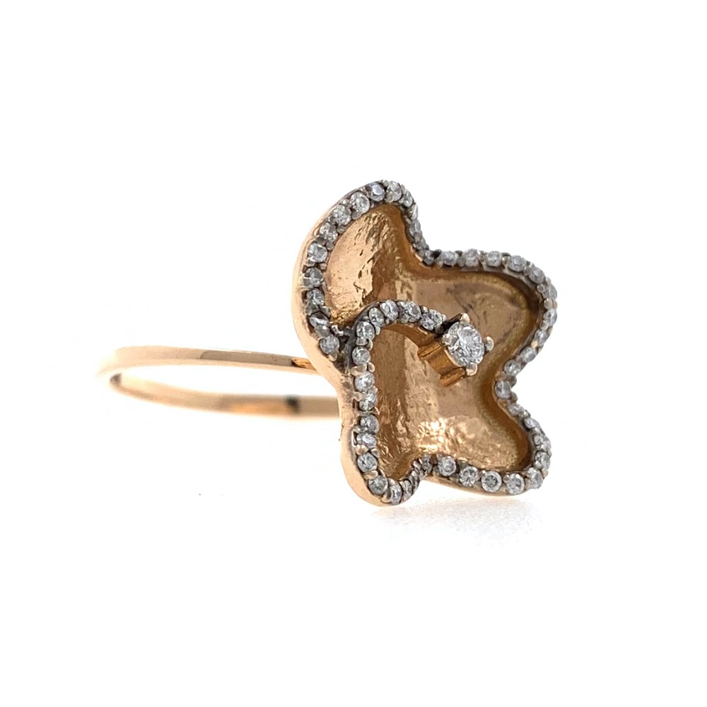 18kt / 750 Rose Gold Butterfly Diamond Ladies Ring 9LR186 - Image 2