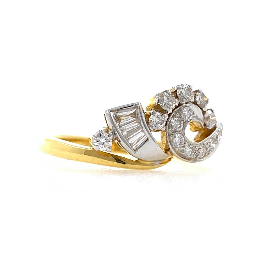 18kt / 750 Yellow Gold Traditional Diamond Ladies Ring 9LR183 - Image 2