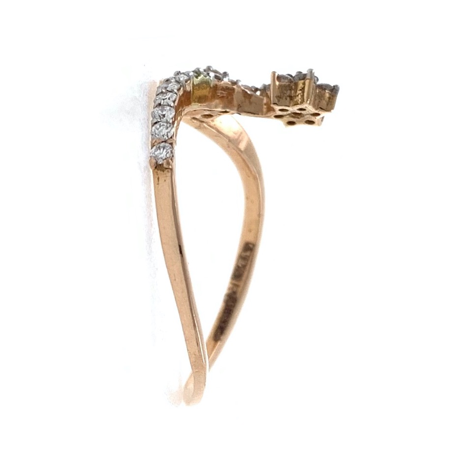 18kt / 750 rose gold Floral classic Diamond Ladies Ring 9LR174 - Image 4