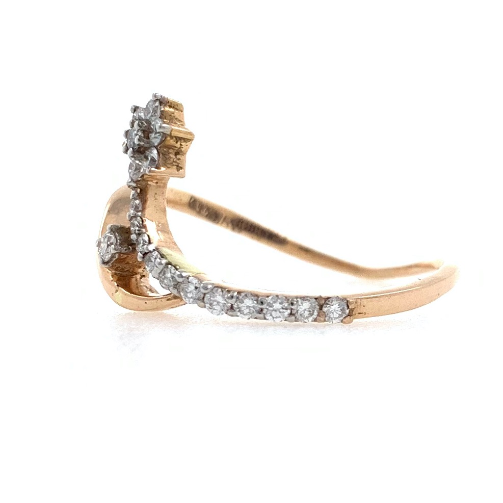 18kt / 750 rose gold Floral classic Diamond Ladies Ring 9LR174 - Image 3