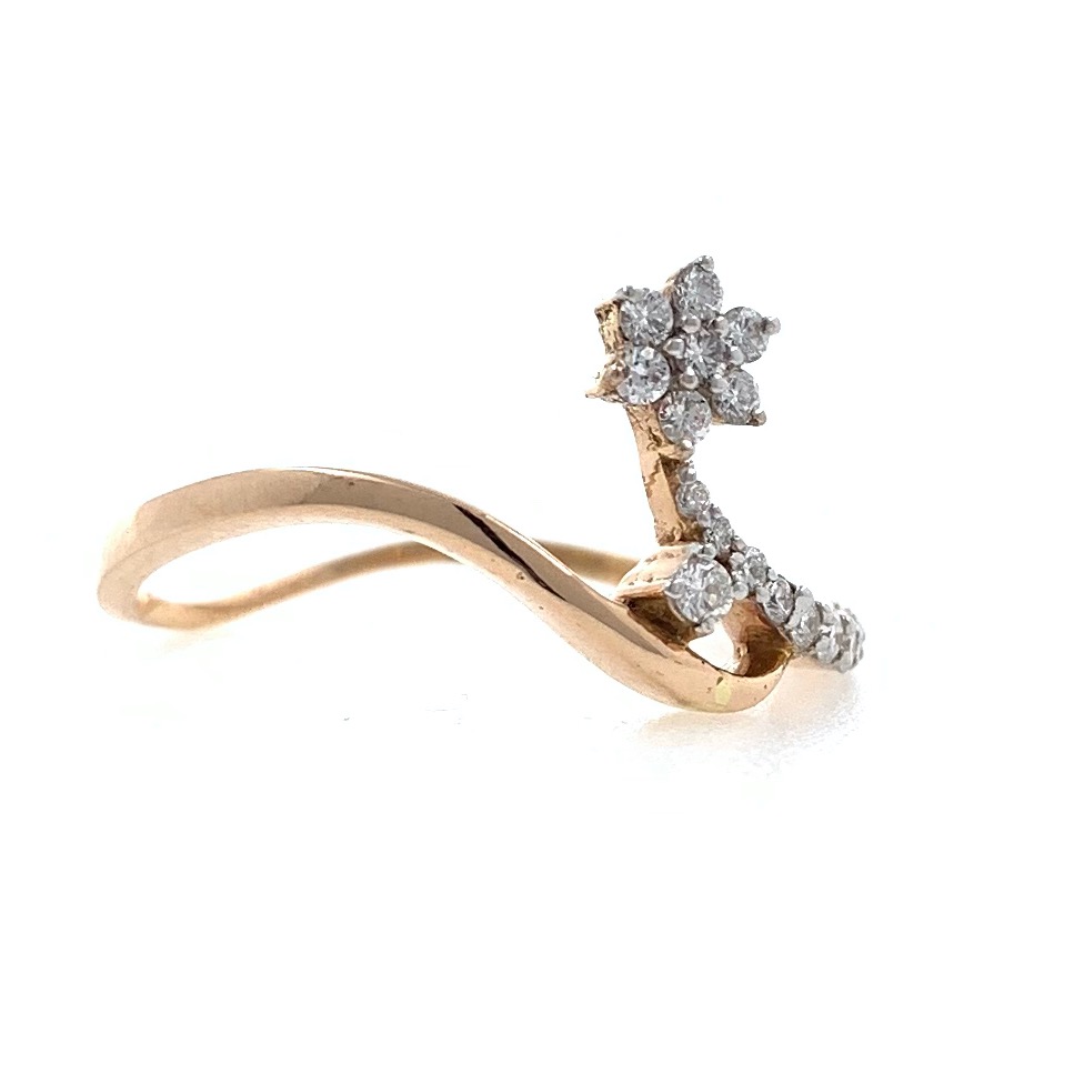 18kt / 750 rose gold Floral classic Diamond Ladies Ring 9LR174 - Image 2