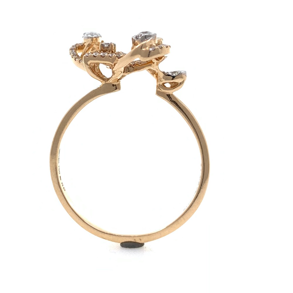18kt / 750 rose gold fancy designer diamond ladies ring 9lr169 - Image 5