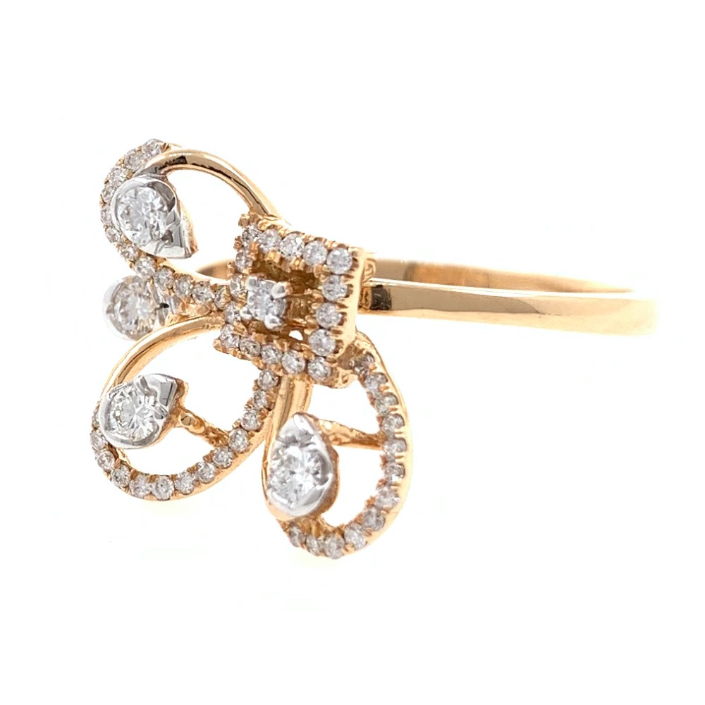 18kt / 750 rose gold fancy designer diamond ladies ring 9lr169 - Image 3