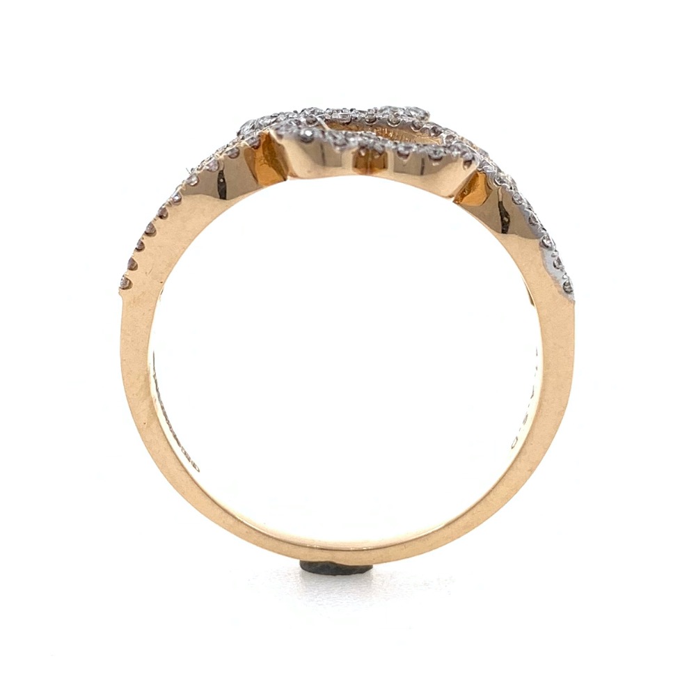 18kt / 750 rose gold dual heart diamond ladies ring 9lr167 - Image 5