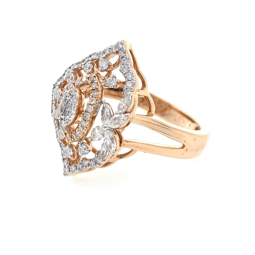 18kt / 750 rose gold contemporary micro set diamond ladies ring 9lr166 - Image 3