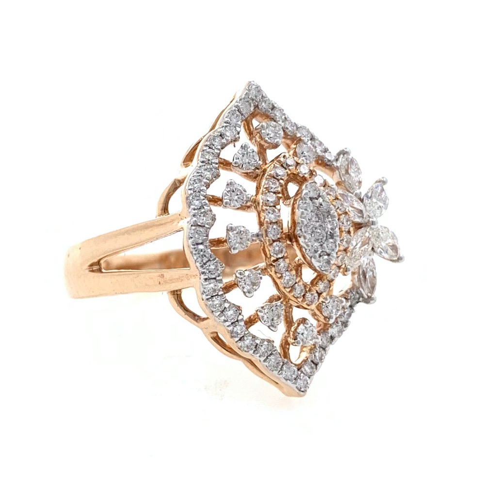 18kt / 750 rose gold contemporary micro set diamond ladies ring 9lr166 - Image 2