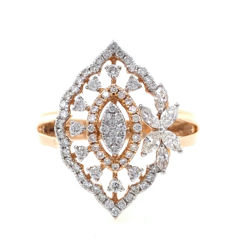 18kt / 750 rose gold contemporary micro set diamond ladies ring 9lr166