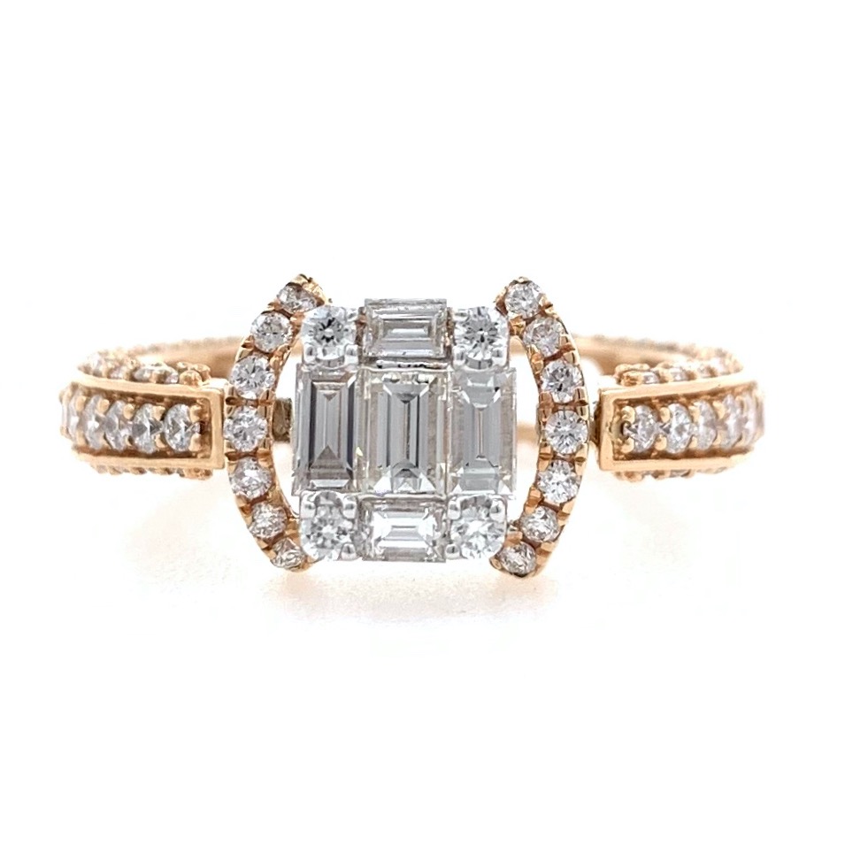 18kt / 750 rose gold pendant cum diamond ring for ladies 9lr160