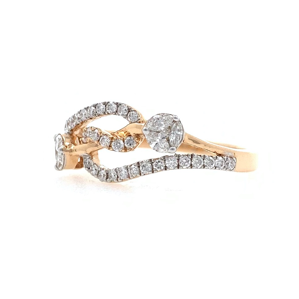 18kt / 750 rose gold fancy diamond ladies ring 9lr164 - Image 3