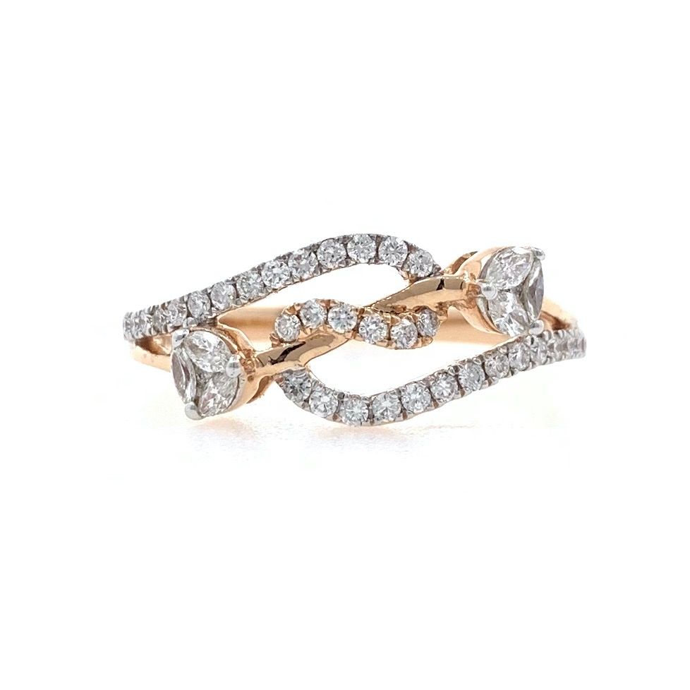 18kt / 750 rose gold fancy diamond ladies ring 9lr164