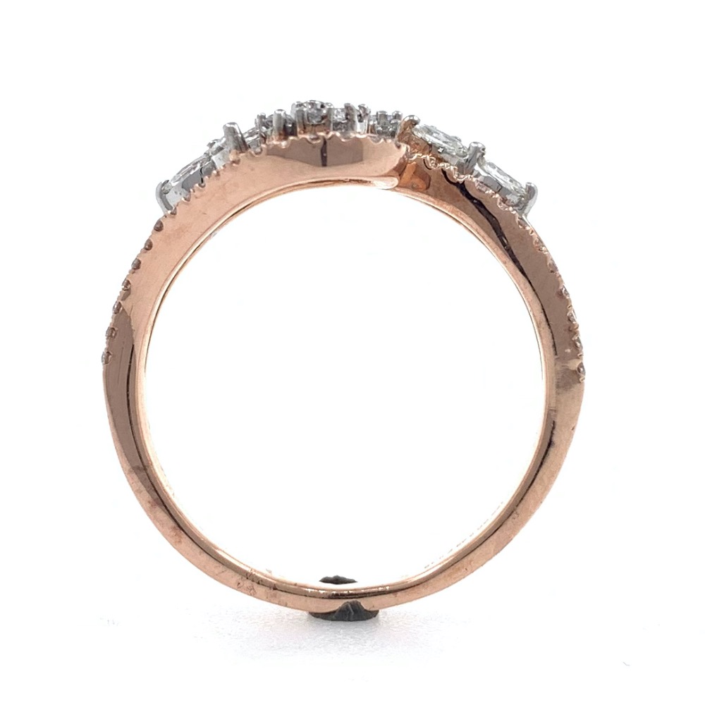 18kt / 750 rose gold floral designer diamond ladies ring 9lr163 - Image 5