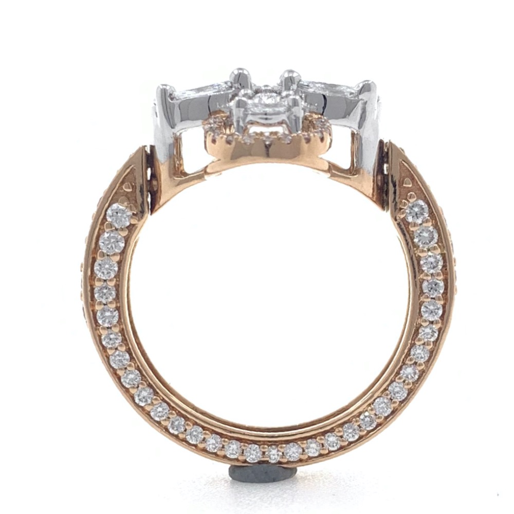 18kt / 750 rose gold designer pendant cum diamond ring 9lr139 - Image 5