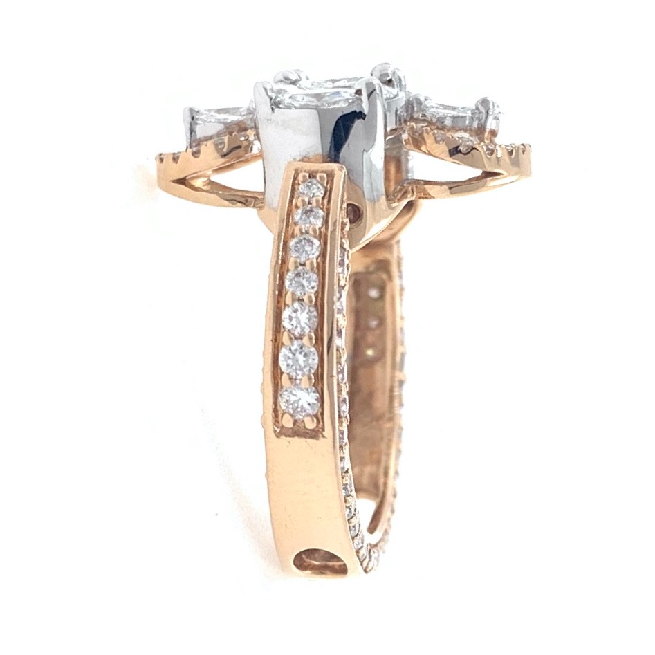 18kt / 750 rose gold designer pendant cum diamond ring 9lr139 - Image 4