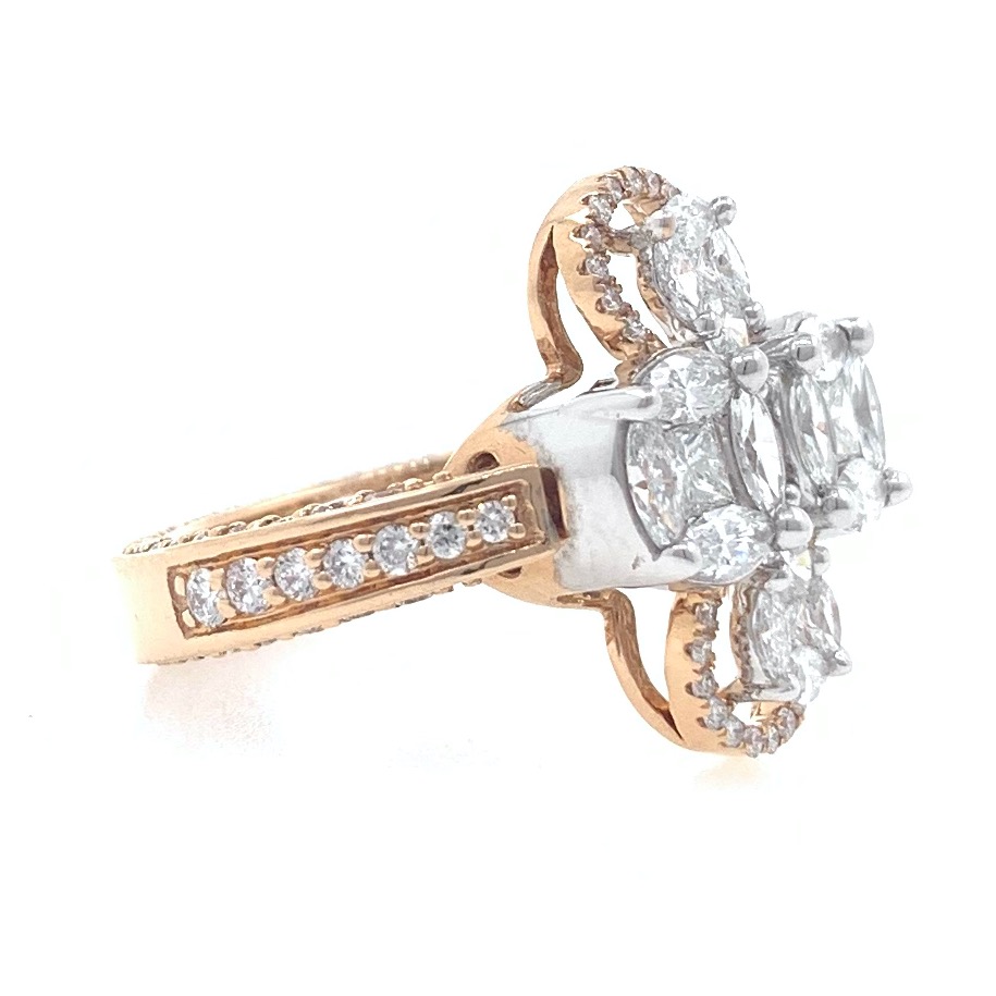 18kt / 750 rose gold designer pendant cum diamond ring 9lr139 - Image 3