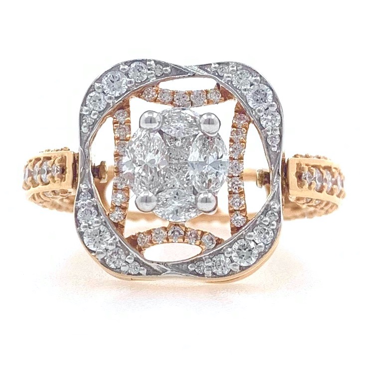 18kt / 750 rose gold fancy pendant cum ladies ring 9lr137