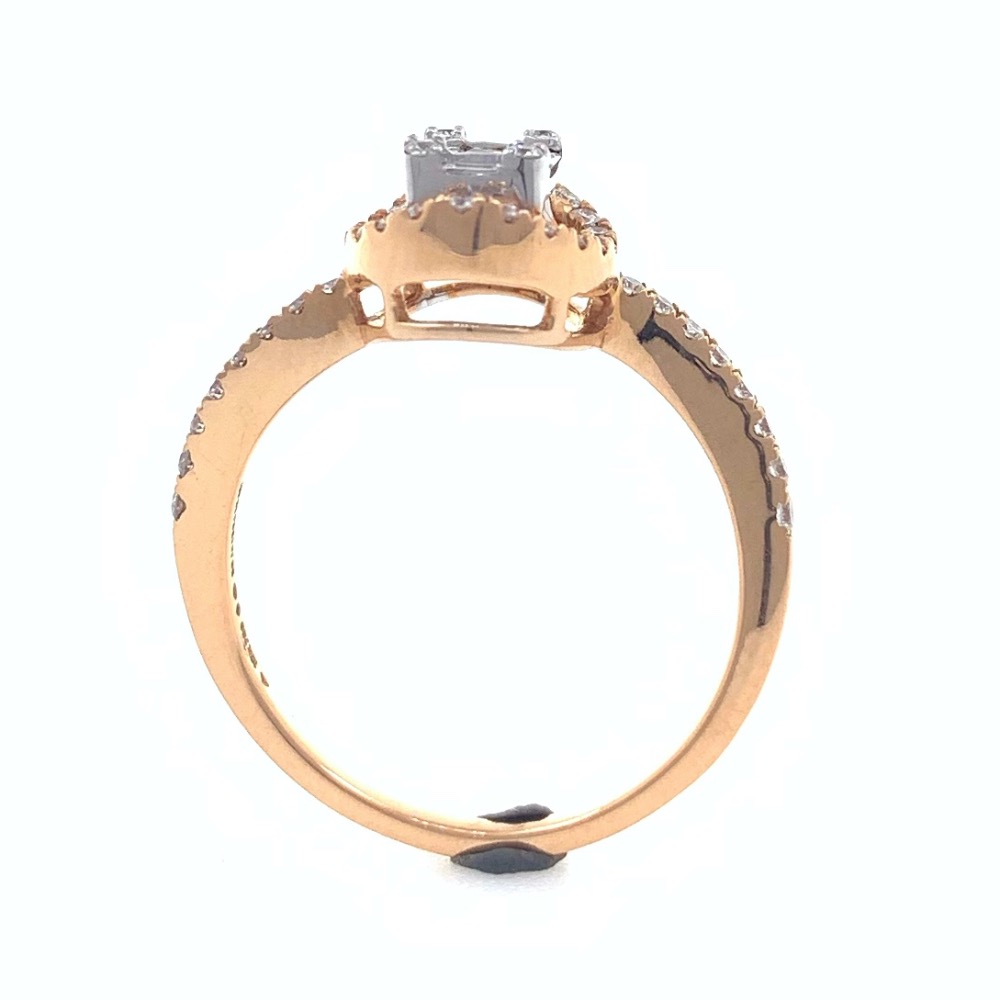 18kt / 750 rose gold solitaire look classic diamond ladies ring 9lr109 - Image 5