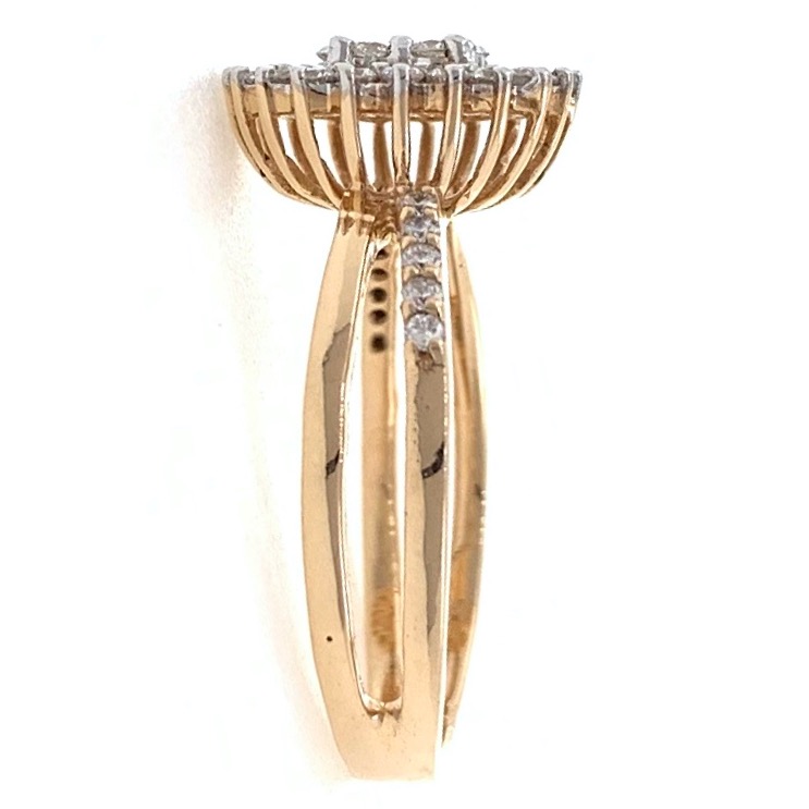 18kt / 750 rose gold flower diamond ring for ladies 9lr98 - Image 4