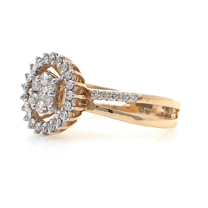 18kt / 750 rose gold flower diamond ring for ladies 9lr98 - Image 3