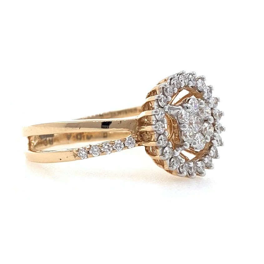 18kt / 750 rose gold flower diamond ring for ladies 9lr98 - Image 2