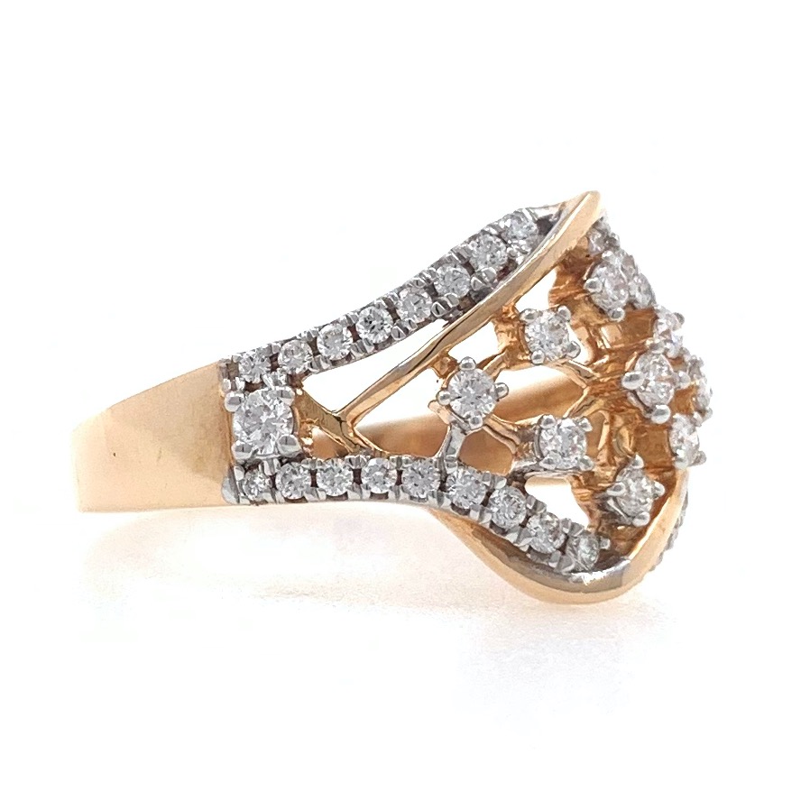 18kt / 750 rose gold fancy diamond ring for ladies 9lr96 - Image 2