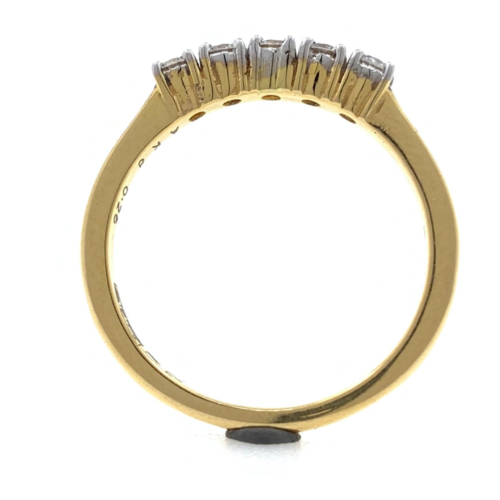 18kt / 750 yellow gold classic line diamond ring for girls 9lr86 - Image 5