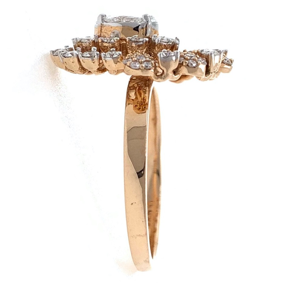18kt / 750 rose gold solitaire look designer ladies ring 9lr81 - Image 4