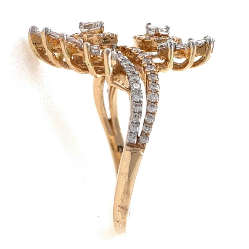 18kt / 750 rose gold floral diamond ladies ring 9lr79 - Image 4