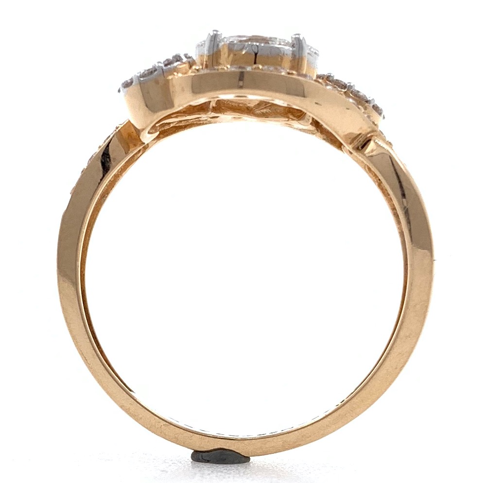 18kt / 750 rose gold three solitaire look diamond ladies ring 9lr63 - Image 5
