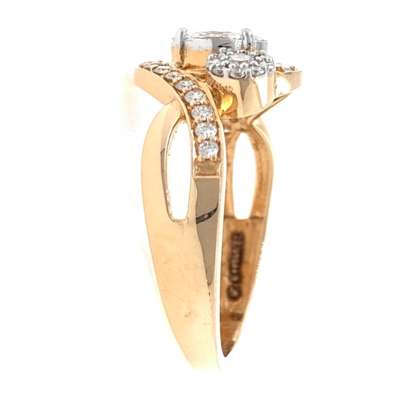 18kt / 750 rose gold three solitaire look diamond ladies ring 9lr63 - Image 4