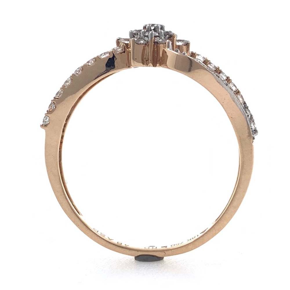 18kt / 750 rose gold floral diamond ladies ring 9lr53 - Image 5
